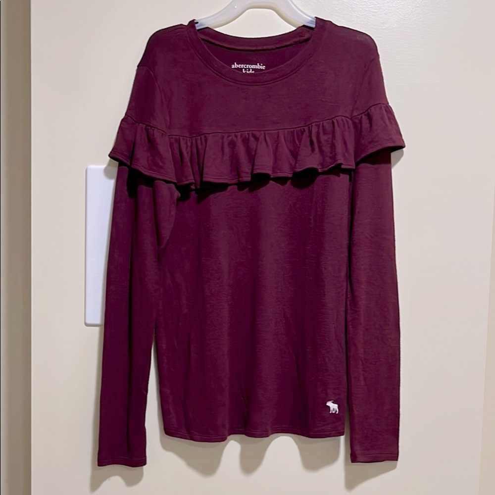 Abercrombie kids size 13/14 burgundy long sleeve top